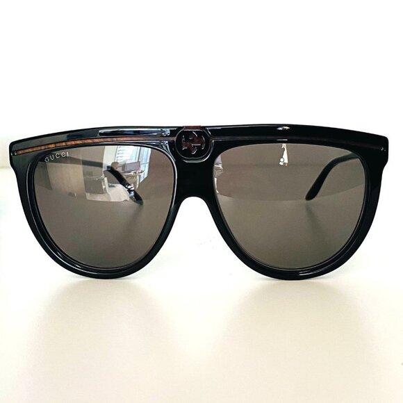 NWT Gucci GG0732S-001 Havana Aviator 61mm Sunglasses main image 7